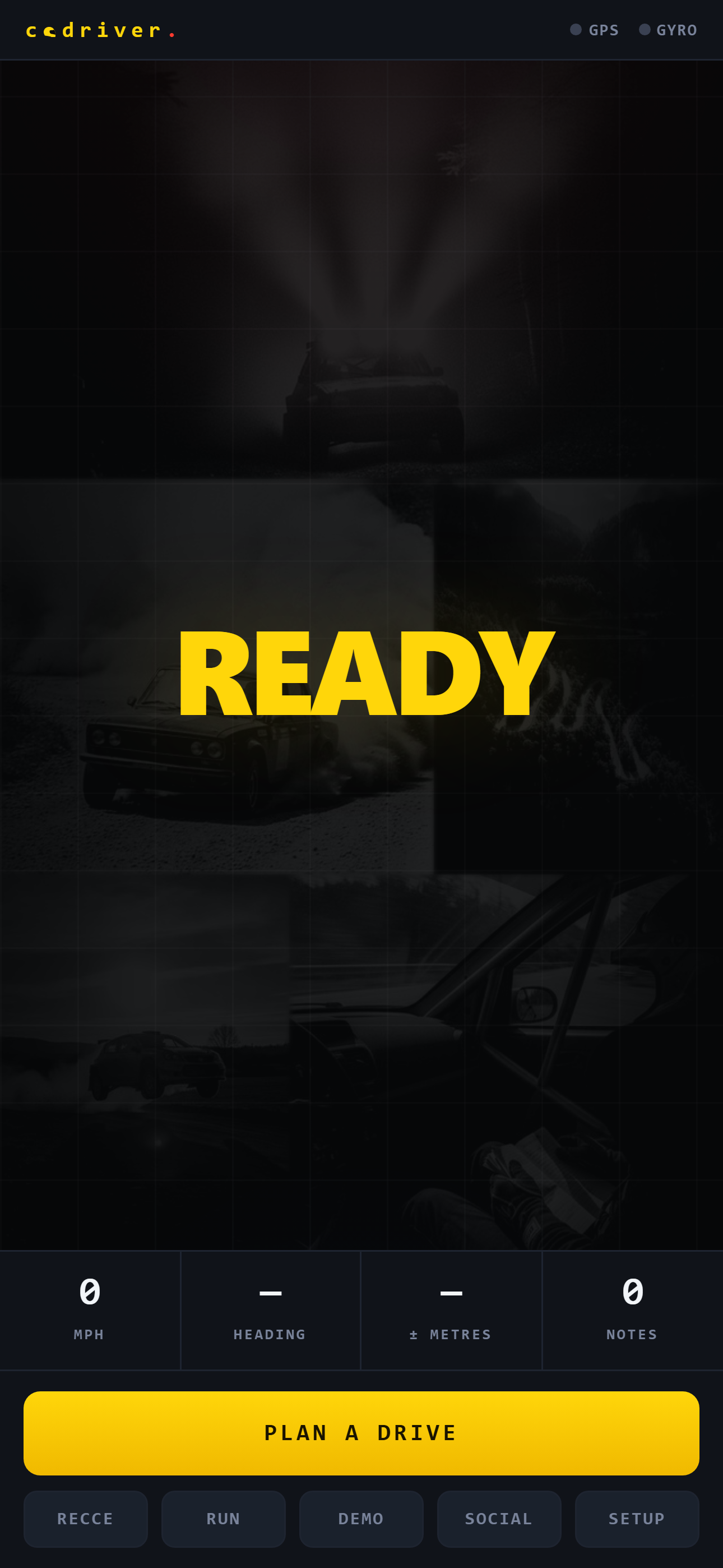 The CO-DRIVER ready screen